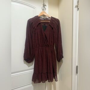 Madewell Deep Red Long Sleeve Dress